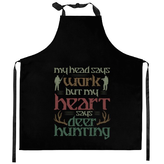 Buck Deer Hunting Hunter My Head Kitchen Aprons
