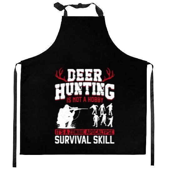 Buck Deer Hunting Hunter Zombie Kitchen Aprons