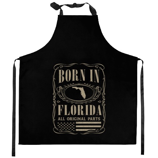 Vintage America US States Born Florida Kitchen Aprons