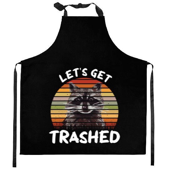 Raccoon Let us Get Trashed Kitchen Aprons