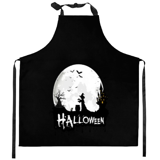Halloween trick or treat Kitchen Aprons