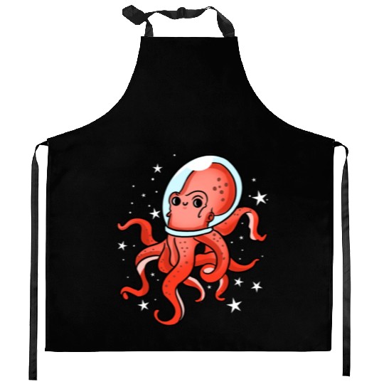 Octopus Astronaut For Octopus Lover Kitchen Aprons