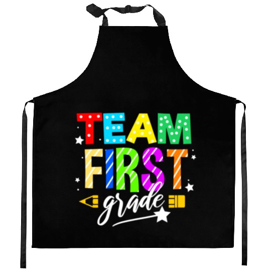 Team First Grade For Elementary Teacher Kitchen Aprons