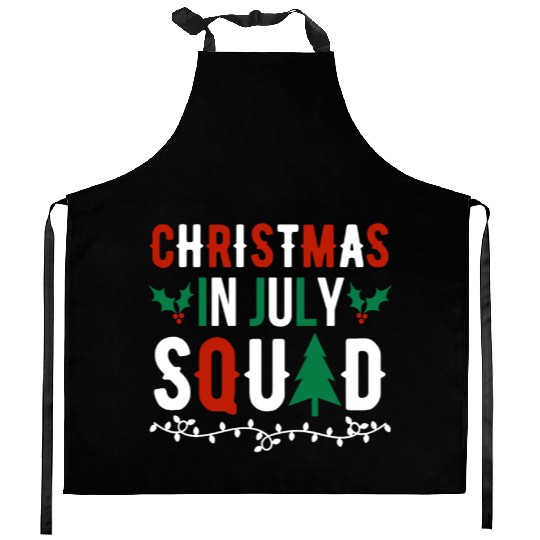 Christmas In July Squad Xmas Matching Family Kitchen Aprons