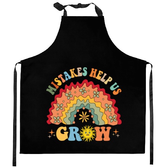 Mistakes Help Us Grow Groovy Growth Mind Kitchen Aprons