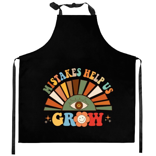 Mistakes Help Us Grow Groovy Growth Mind Mindset Kitchen Aprons