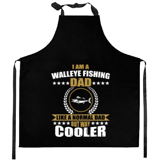 Walleye Fishing Dad For Men Kitchen Aprons