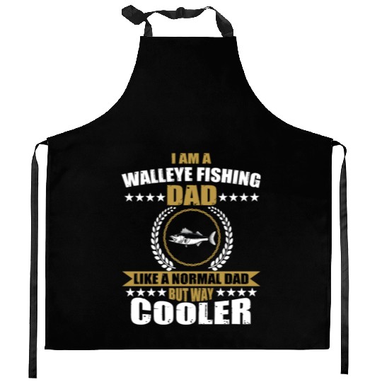 Walleye Fishing Dad For Men Kitchen Aprons