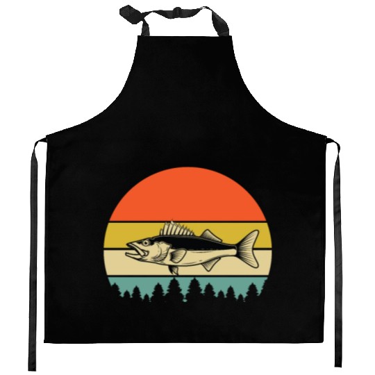 Walleye Fishing Kitchen Aprons