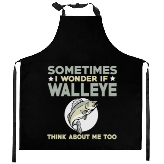 Funny Walleye Fishing Lover Kitchen Aprons