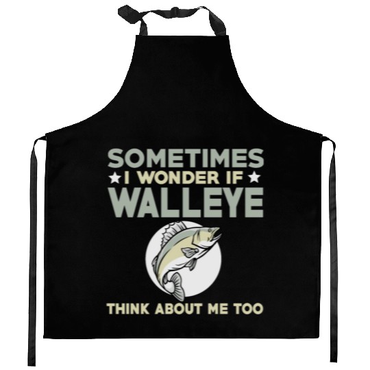Funny Walleye Fishing Lover Kitchen Aprons