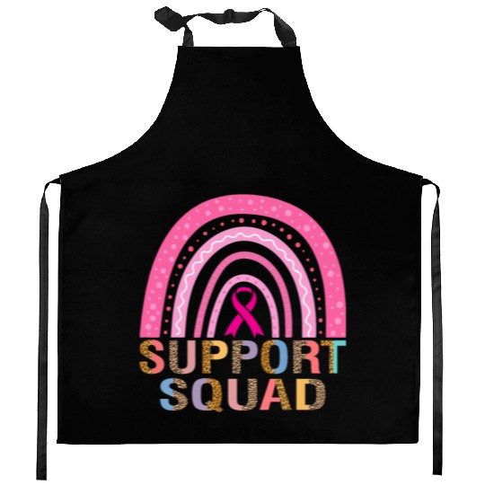 Support Squad Leopard Pink Warrior Breast Cancer Kitchen Aprons