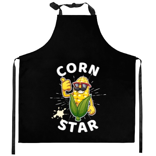 Funny Corn Star Sunglasses Mustache big Postal Service Kitchen Aprons