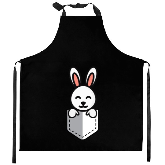 Bunny Pocket Cute Little Easter Sunday Egg Hunt Kitchen Aprons