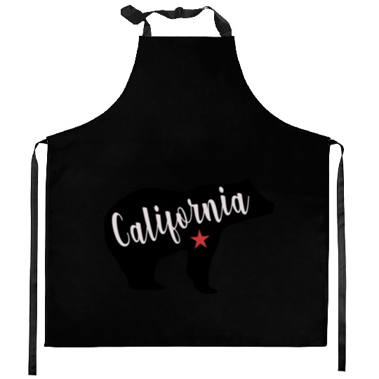 California Bear Flag Kitchen Aprons