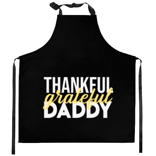 Thankful Grateful Daddy Thanksgiving Kitchen Aprons