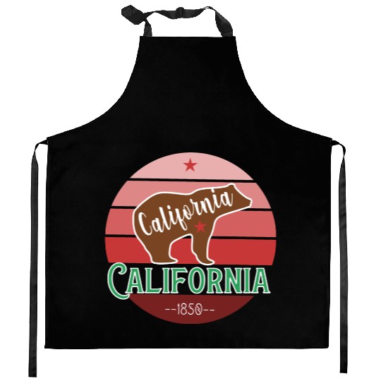 California Bear Flag Kitchen Aprons