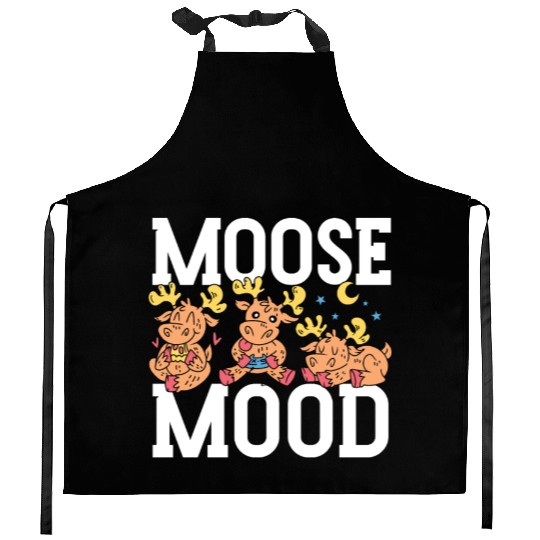 Moose Mood Wildlife Animal Alces Elk Deer Kitchen Aprons
