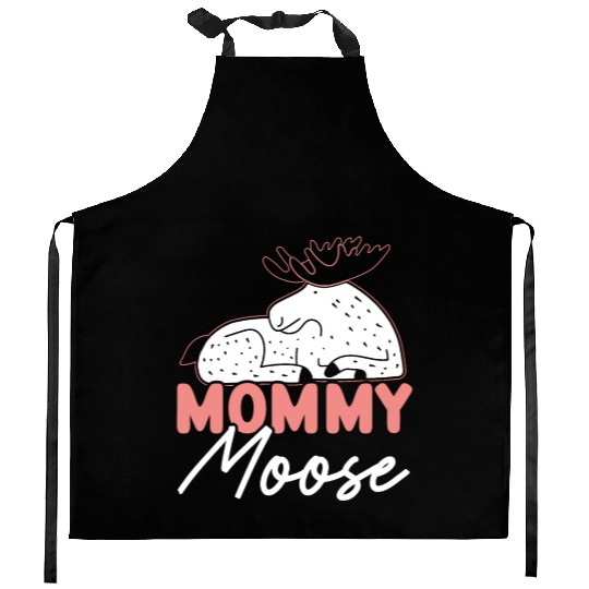 Mommy Moose Lover Alces Elk Deer Mothers Day Kitchen Aprons