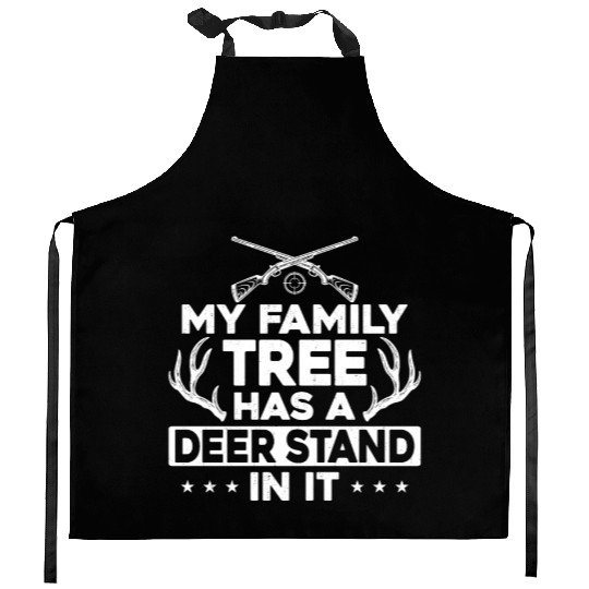 Buck Deer Hunting Hunter My Family Kitchen Aprons