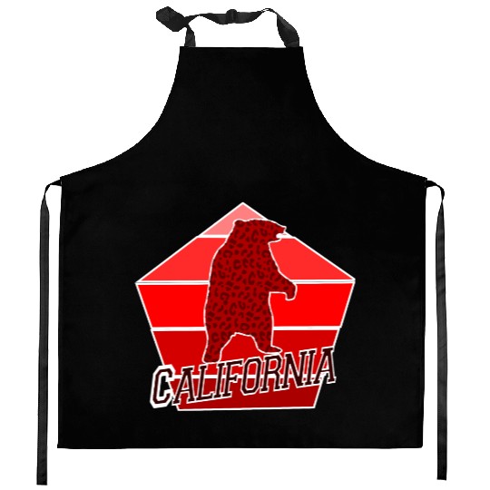 California Bear Flag Kitchen Aprons