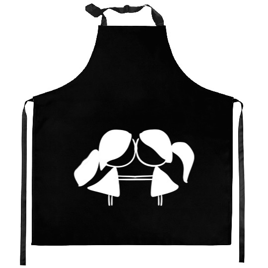 couple lesbian symbol love lgbt Kitchen Aprons