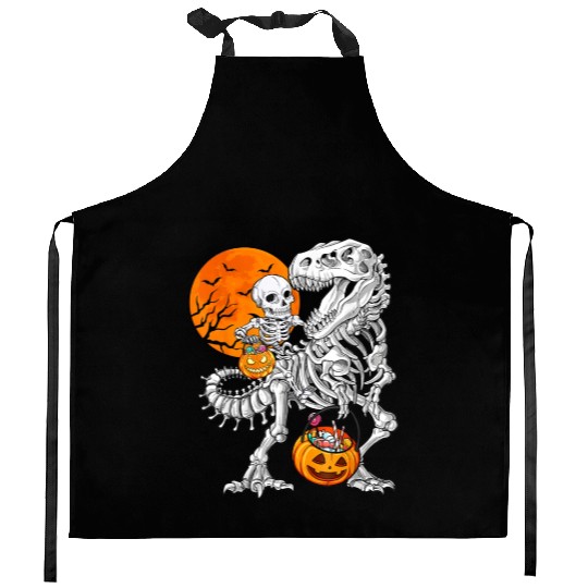 Skeleton Dinosaur T rex Boys Funny Halloween Mummy Kitchen Aprons