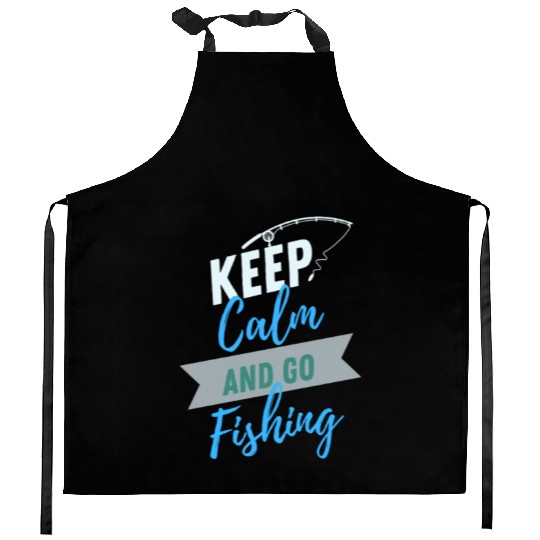 Keep Calm Fishing Lifestyle and Hobbies Kitchen Aprons