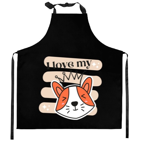 I Love My Dog Kitchen Aprons