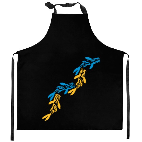colorful koi fish nishikigoi Kitchen Aprons