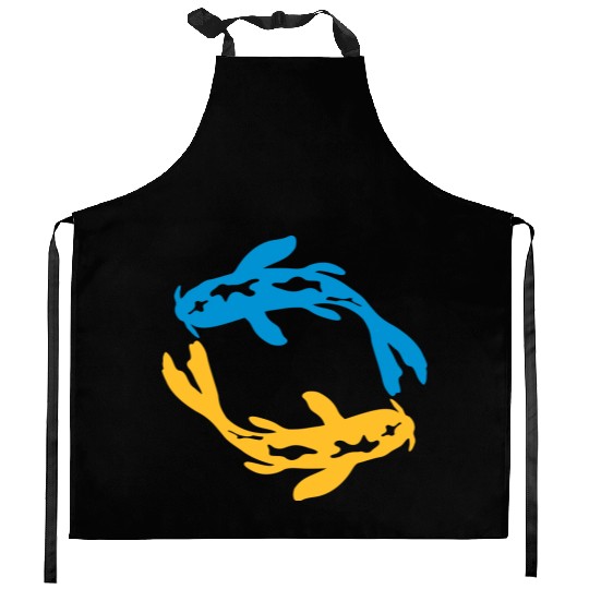 design nishikigoi koi circle Kitchen Aprons