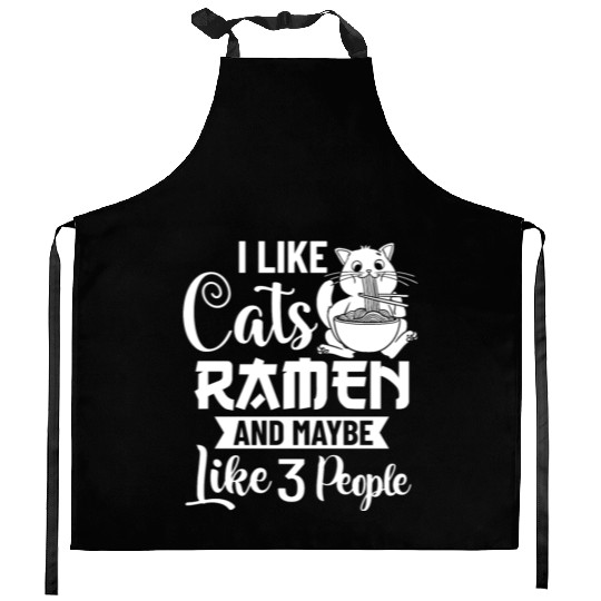 Ramen Cat Bowl Chicken Noodle Soup Japanese Kitchen Aprons