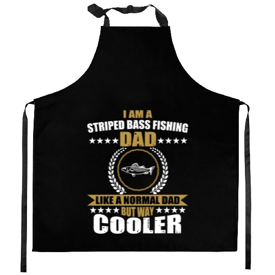 Striped Bass Fishing Dad Kitchen Aprons