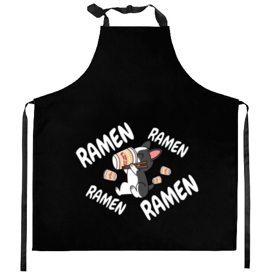 Boston Terrier Instant Ramen Noodles Kitchen Aprons