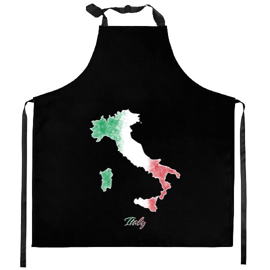 Stylized Italy Map Kitchen Aprons