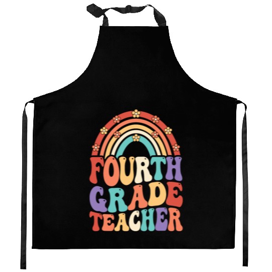 4th Grade Teacher Rainbow First Day Of School Kitchen Aprons