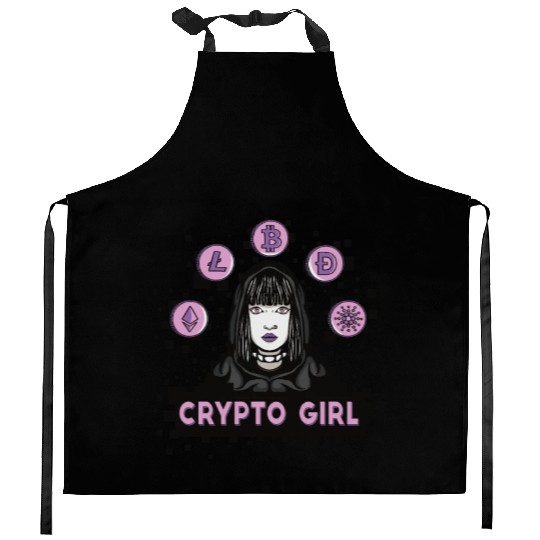 Crypto girl money smart Crypto girl money smart gi Kitchen Aprons