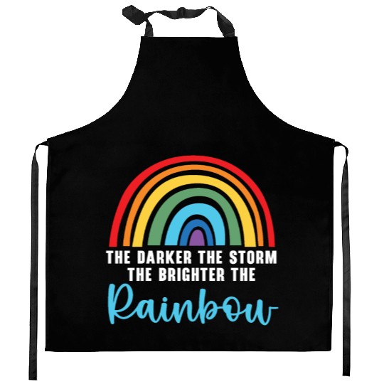 The Darker The Storm The Brighter The Rainbow Kitchen Aprons