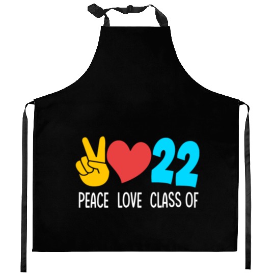 Senior High School Peace Love Class Of 2022 Kitchen Aprons