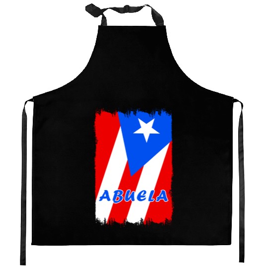 Puerto Rico grandmother flags design Kitchen Aprons