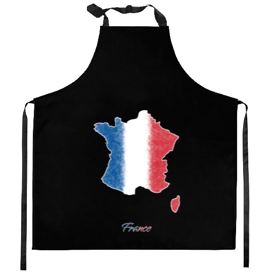 Stylized France Map Kitchen Aprons