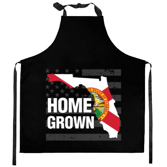 Florida Homegrown American Flag Kitchen Aprons