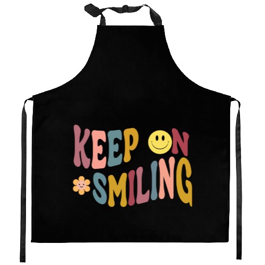 Keep On Smiling Trendy Oversized Vintage Women's Kitchen Aprons