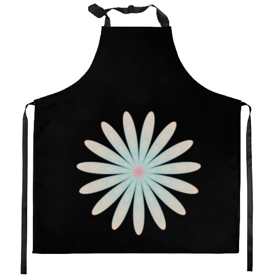Blue and Coral Flower Kitchen Aprons