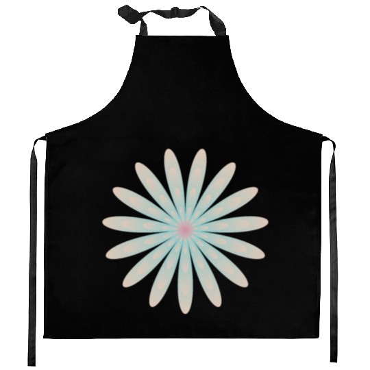 Blue and Coral Flower Kitchen Aprons