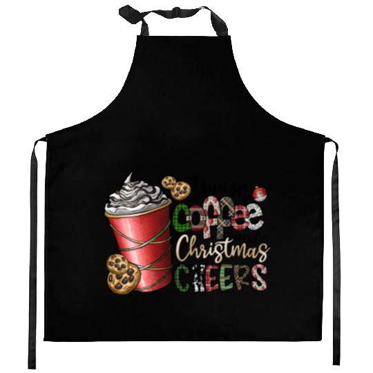 I Run On Coffee And Christmas Cheers Kitchen Aprons