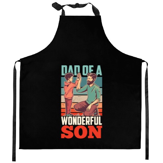 Dad Of A Wonderful Son Father Daddy Father's Day Kitchen Aprons