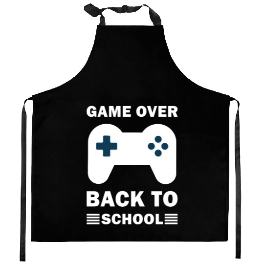 Game Over Back To School Funny Video Gamer Gaming Kitchen Aprons