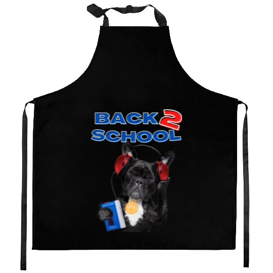 FRENCH BULLDOG BACK 2 SCHOOL aka BACK TO SCHOOL Kitchen Aprons