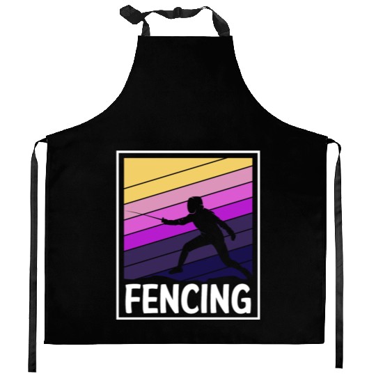 Fencing Sport Duel En Garde Foil Kitchen Aprons